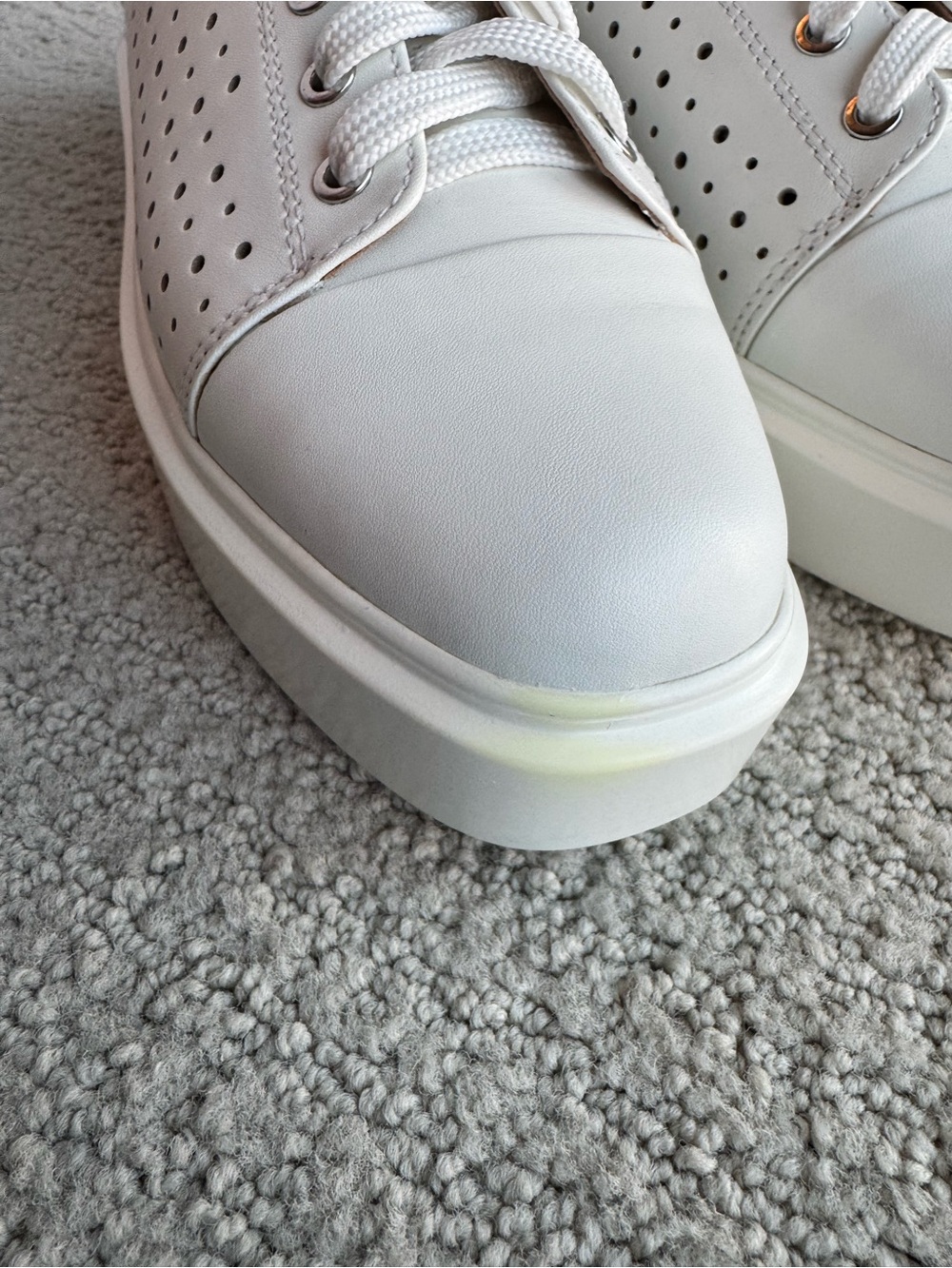 Linea Paolo Women’s White Platform Perforated Leather Sneaker - Picture 12 of 12